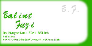 balint fuzi business card