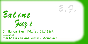 balint fuzi business card